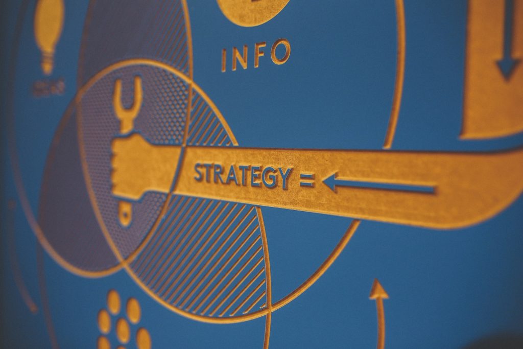 Marketing digital painel escrito estratégia e info