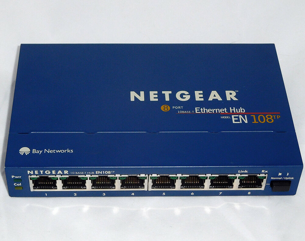 Imagem de um Hub antigo de 8 portas da NetGear (EN108TP).
