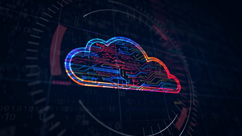 imagem de uma nuvem digital para simbolizar a cloud computing.