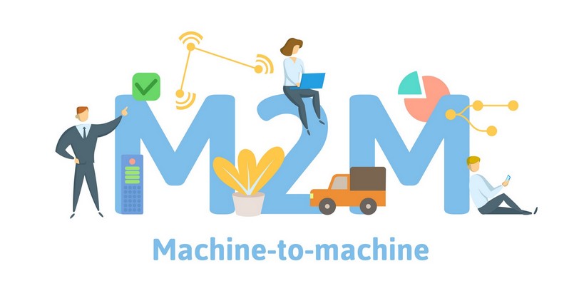Imagem da palavra M2M escrita em um desenho. 