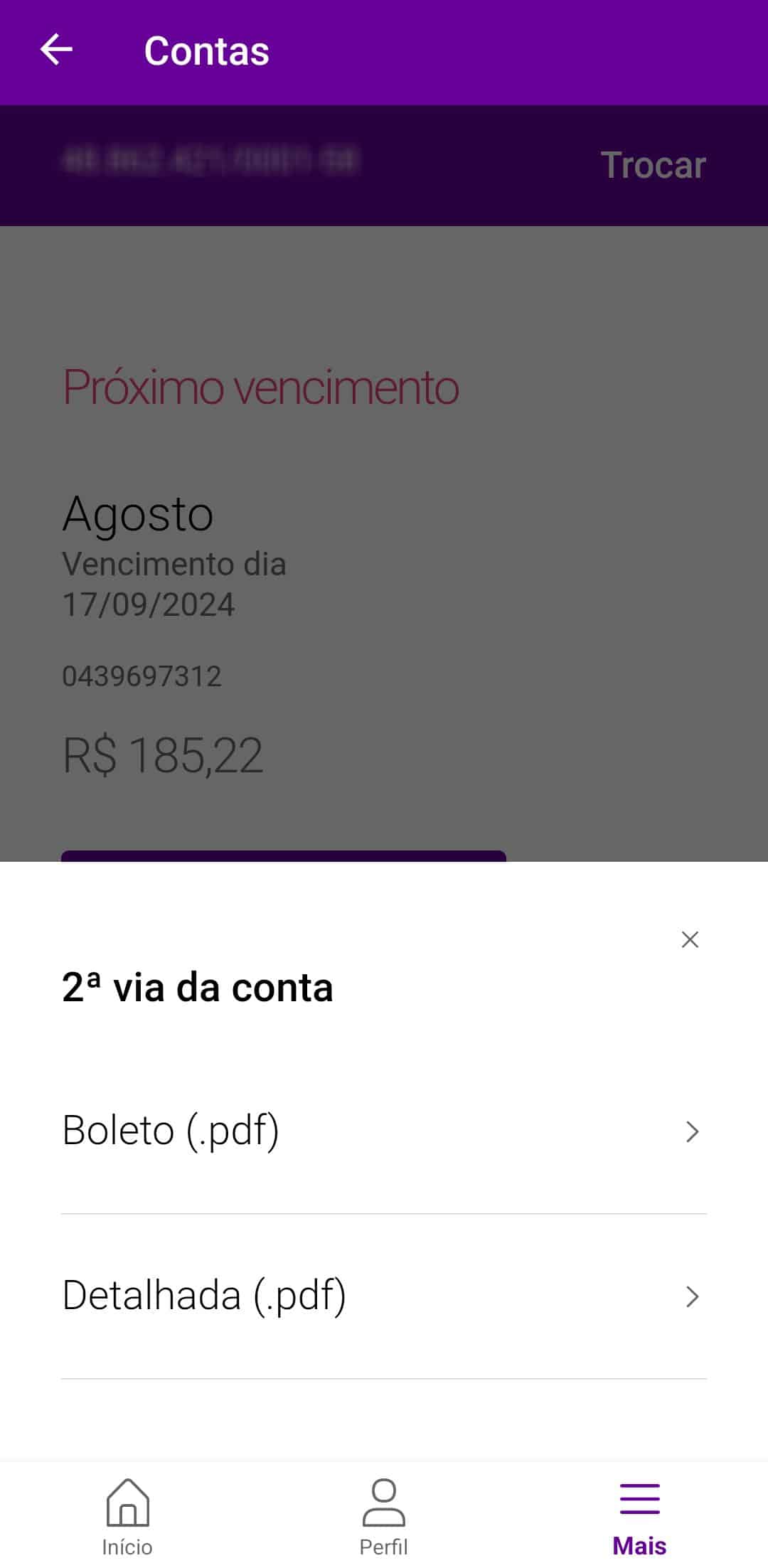 7 App Opcao de Fatura detalhada e boleto